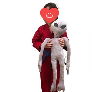 32-Inch Alien Plush Gray Color Eyes Glow In The Dark Plush Toy